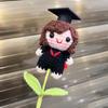 Graduation Season Creative Doctor's Hat Crocheted Cartoon Doll Photography Props Handmade DIY Gift