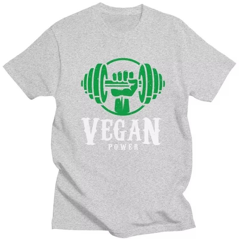 Vegan Power Graphic Tee for Unisex Short Sleeve Pure Cotton Breathable T-Shirt