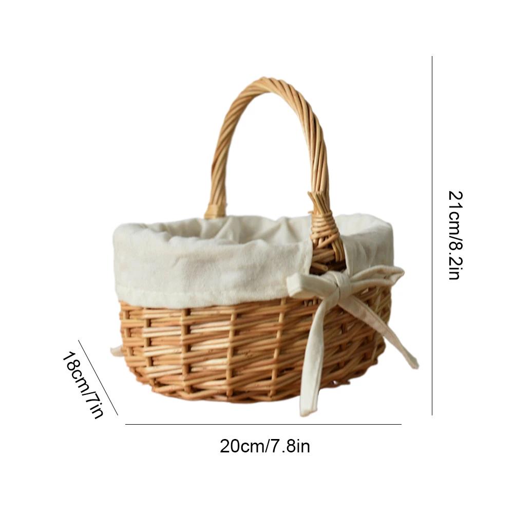 Handgeflochtener Weidenkorb mit Griff Weidenkorb für Allerlei Weiden-Blumenkörbe Aufbewahrungskörbe zur Aufbewahrung von Unordnung