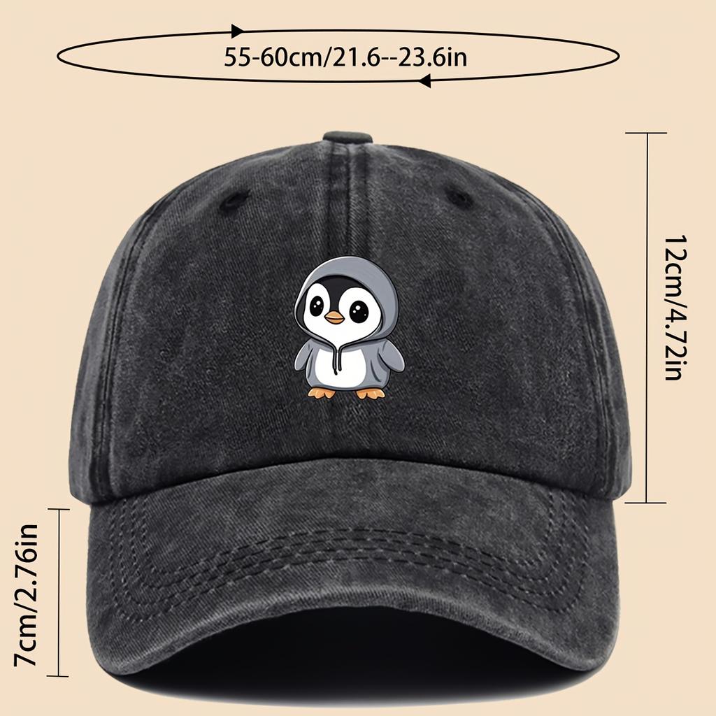 Cartoon Cute Penguin Pattern Printed Baseball Cap Trucker Hat Dad Hat