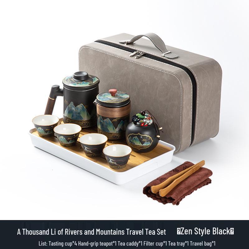 A Thousand Li of Rivers and Mountains Tea Set: Elegant Gift Box for Friends and Elders