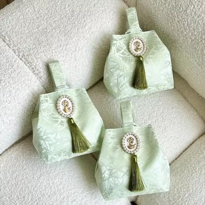 1Pc Beautiful Elegant French Pink Gift Tote Pouch Aesthetic Wedding Party Women's Holiday Souvenir Gift Tassel Bag Packaging Bag