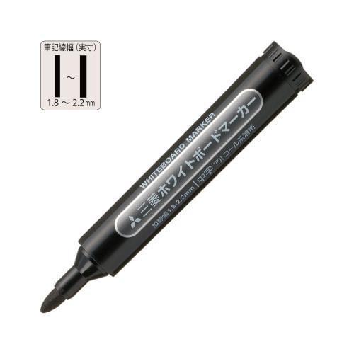 Mitsubishi Pencil Whiteboard Marker Medium Point Round Core Black 10 Pieces PWB4M.24