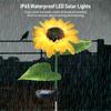 2Pack Sunflower Shape LED Solar Lights Outdoor Garden Stake Lights Warm White Decorative Lamp Waterproof Auto On Off