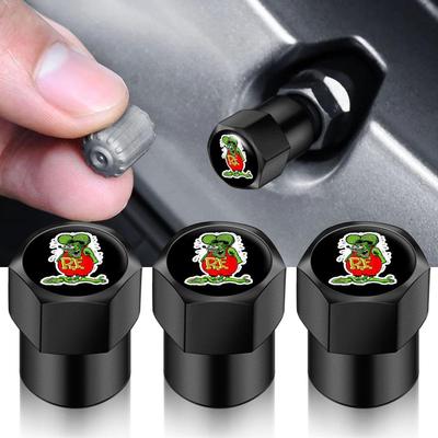 Cartoon Scare Mouse Decal Car Wheel Tire Air Valve Caps Stem Car Stickers For Auto SUV Trucks Universal Accessories Souvenir Gift for Men Woman