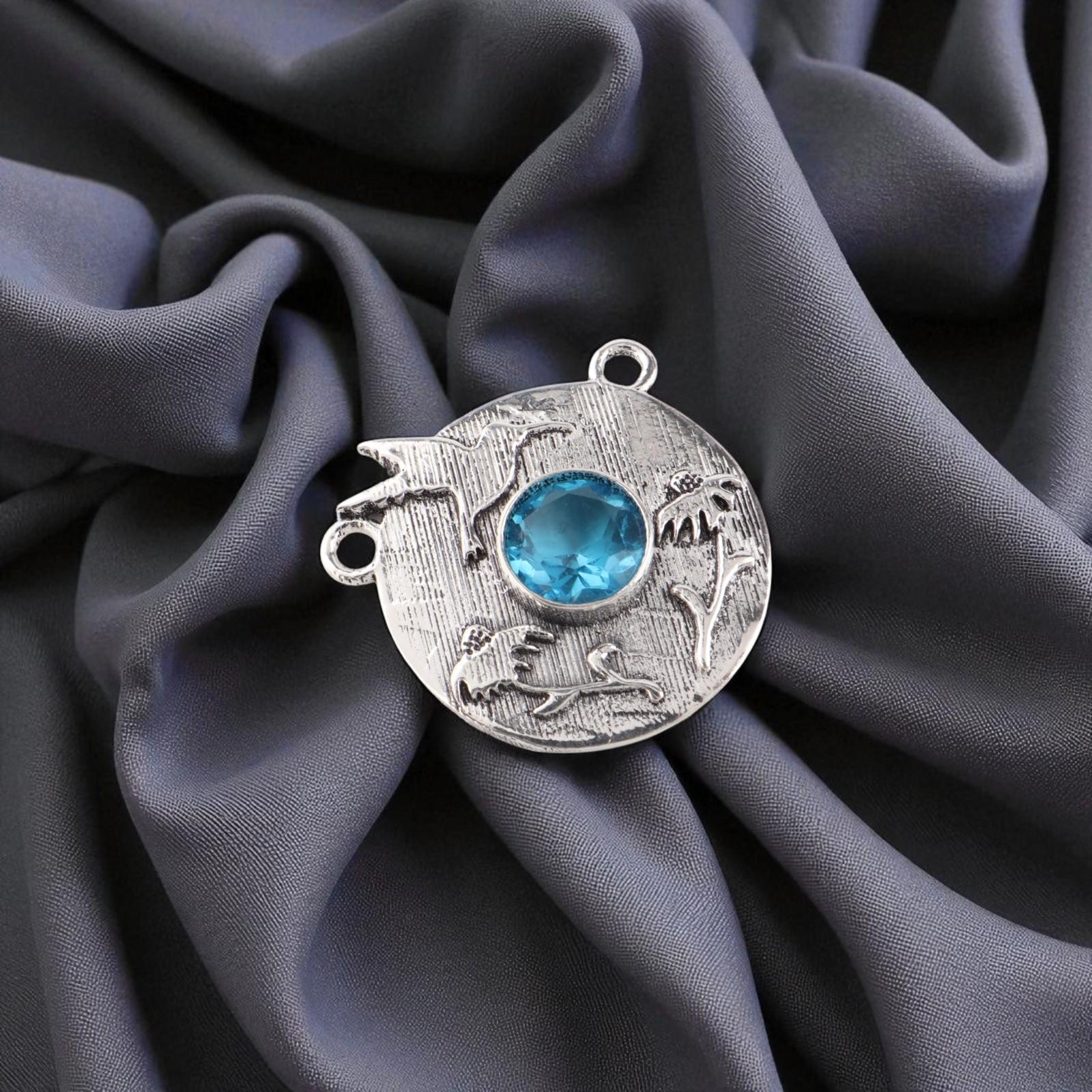 

Швейцарский голубой топаз драгоценный камень 925 стерлинговое серебро ювелирные изделия ручной работы кулон 0,92 CP-34-15