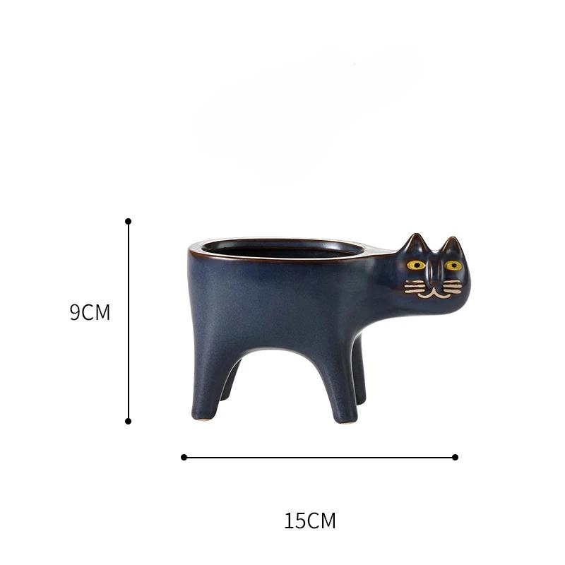 

Cat Flowerpot Animal Ceramic Flowerpot Horticulture Vase Cactus Succulent Plant Potted Flower Arrangement Home Decoration