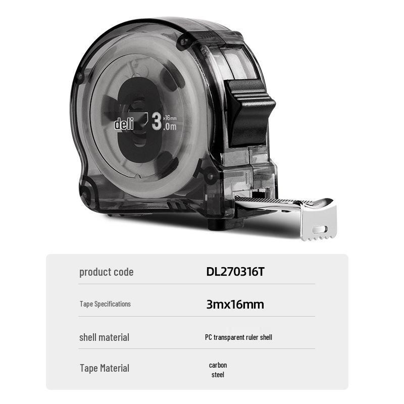 Durable Transparent Tape Measure - Electroplated Carbon Steel Ruler, No Paint, for Woodworking, Available In 3m, 5m, 10m Lengths