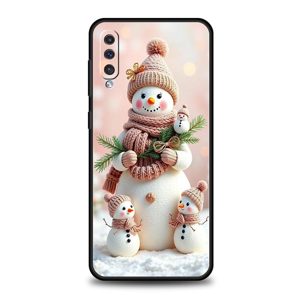 Christmas Snowman Phone Case for Samsung Galaxy A56 A36 A26 A16 A34 A24 A42 A22 A20 A12 A40 A30 A10 5G Soft TPU Cover Shell Bags
