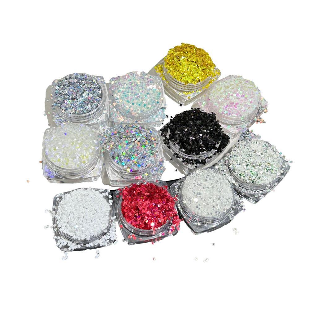 1mm Iridescent Star Nail Art Sequins - DIY Decorations