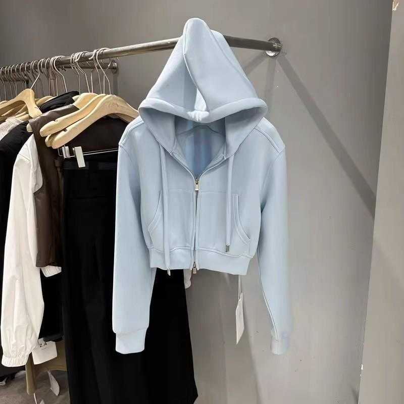Cardigan Sweater Women's Autumn and Winter Korean Version Short Hooded Korean T-shirt Women's Coat Trendy Ins Women's Top Women's