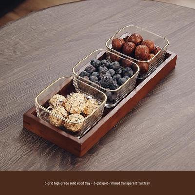 HUIWEN Goldrand Glas Snack- & Obstschüssel Set