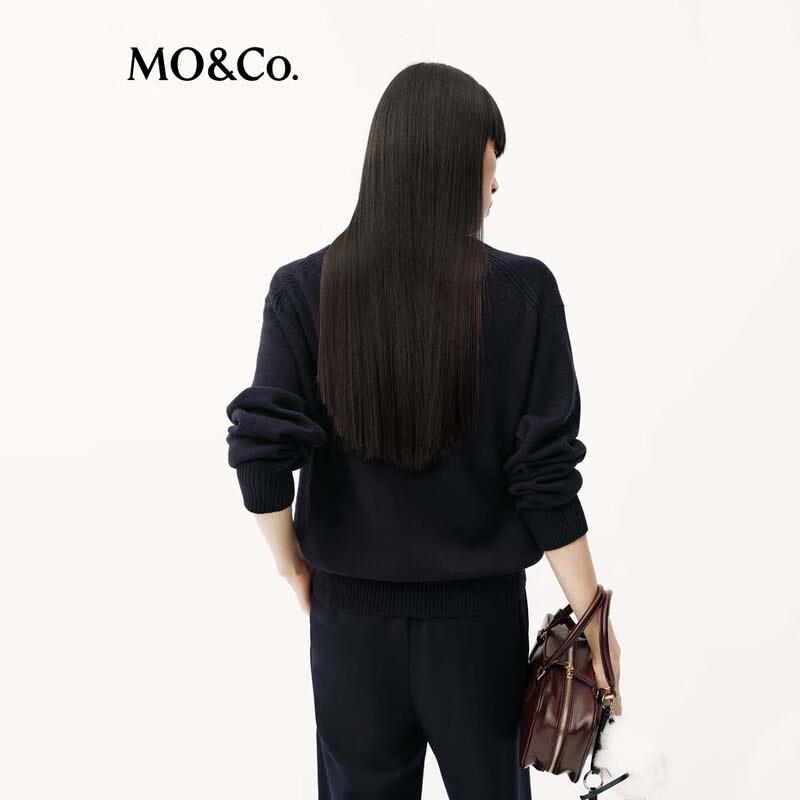 MO&Co. Women's Faux Two-Piece Wool-Cashmere Knit Sweater