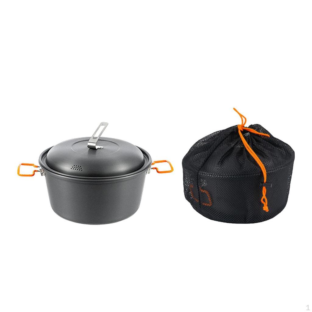 Camping Pot Cooking Portable Steamer Boiling Soup Outdoor Cookware for Kitchen