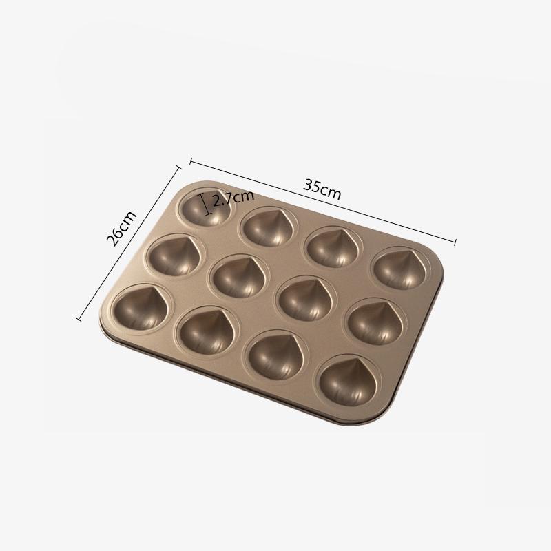 Chestnut Shaped Cake Baking Tray Non-Stick 12Grids Chiffon Cake Cooking Pan Durable Carbon Steel Cookie Chocolate Making Tool