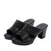 2025 Summer Open Toe Women's Slippers Crystal Casual New Plus Size Comfortable Hot Sale High Quality High Heels Zapatos