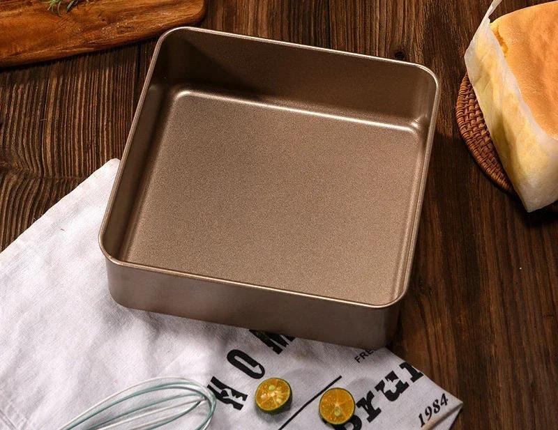6/8/9 Inch Non-Stick Square Cake Baking Pan, Carbon Steel Loaf Tray, Pie Pizza Bread Cake Tin Bakeware Kitchen Baker Tools
