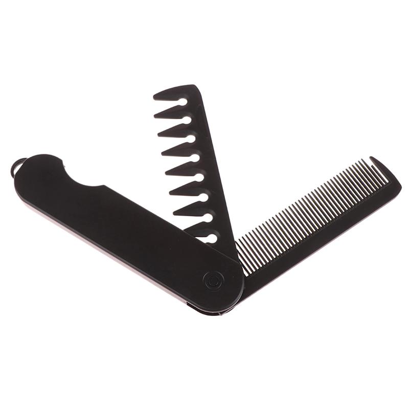 Multifuncional Pocket Folding Combs Plastic Wide Tooth Oil Head Comb Beard Combing Barber Hair Clipper Comb Salon Styling Tools