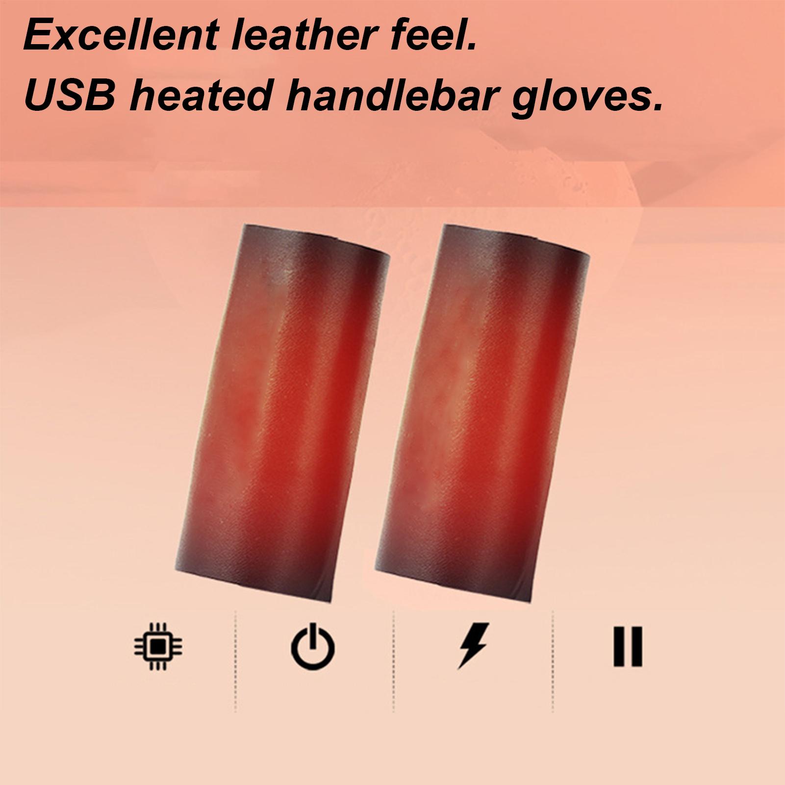 

Heated Motorcycle Grips USB Powered Waterproof Cycling Hand Warmer Motorcycle Heated Grips Cover For Winter Cold Weather Scooter CHINA