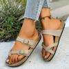 22 years old new set of toes retro large size slippers double-breasted buckle open-toed sandals