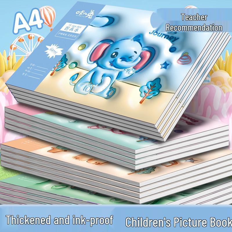 Extra Thick A4 Tearable Ink-Proof Blank Sketchbook for Kids