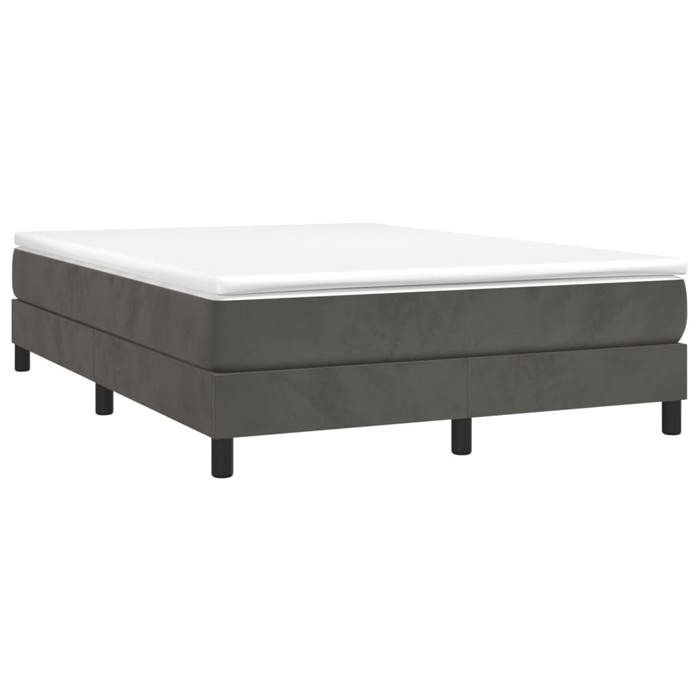 Maison Exclusive - Sommier à lattes de lit et matelas Gris foncé 140x200cm Velours