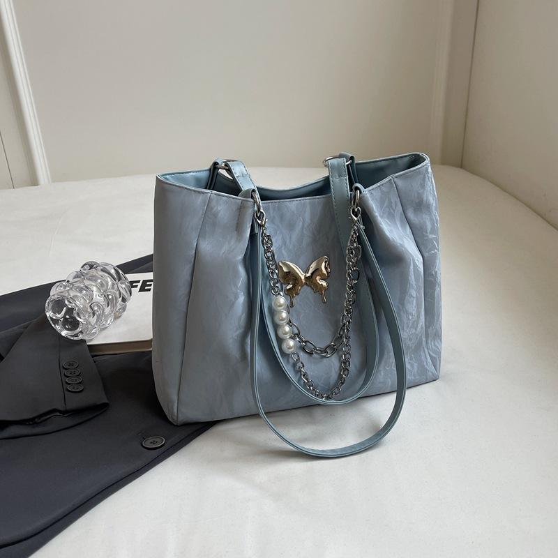 

Жіноча повсякденна сумка великої місткості 2024, нова мода, корейська версія, універсальна сумка через плече преміум-класу. синій