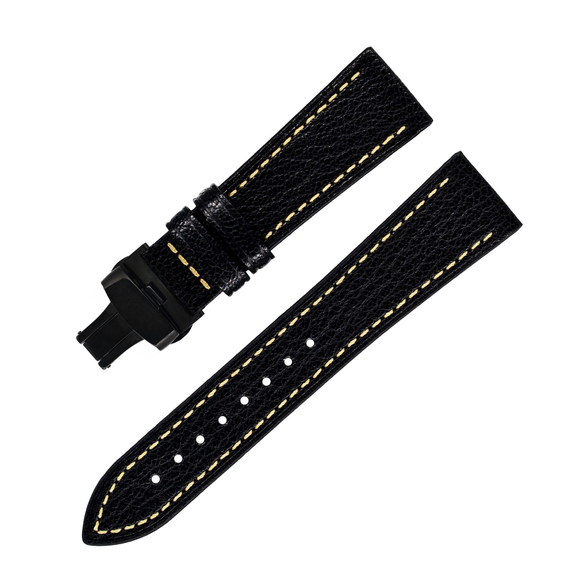 Lychee Pattern Strap, Genuine Leather for Men, Samsung DW GT Xiaomi Wears Ultra-thin Soft Leather Strap. 20mm