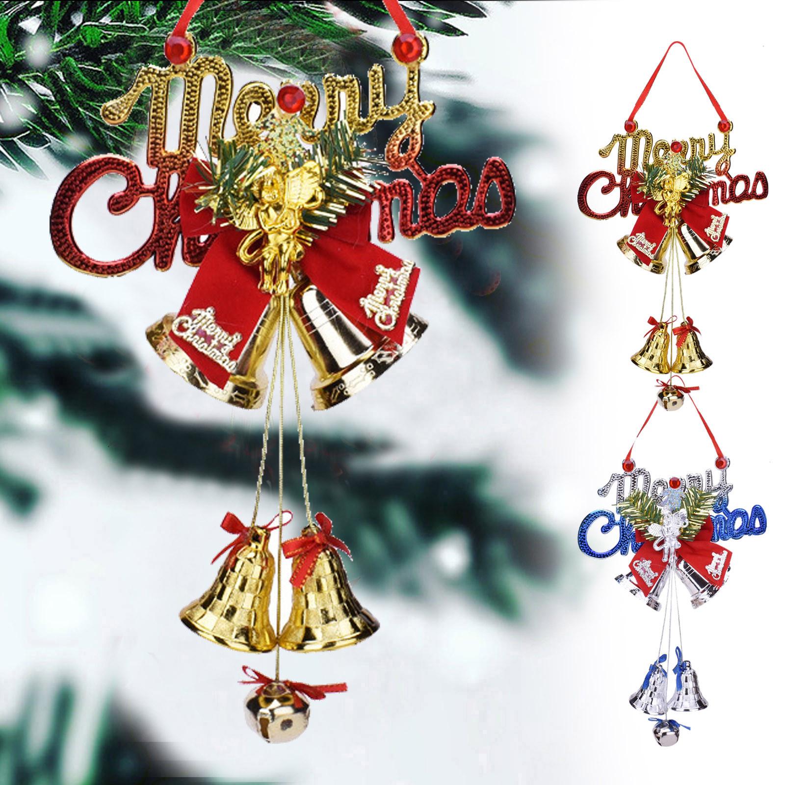 

Christmas Bell Hanging Decoration Christmas Bell Pendant With BowKnot Santa Claus Christmas Tree Elements