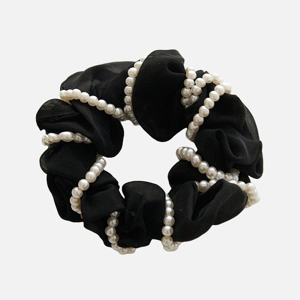 Jlauren Pearl Strap Chiffon Scrunchie H01430