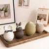 Easter Hare Eggs Silicone Molds Striped Candle Silicone Molds for Resin Casting Candle Soap Chocolate Home Decoration