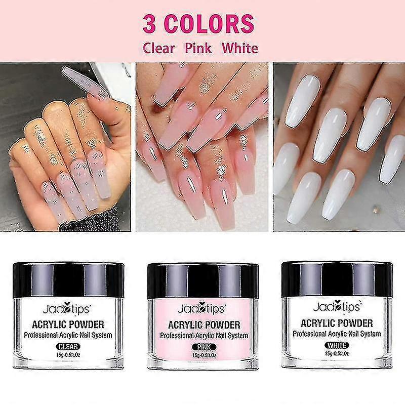 40ml Acryl-Nagelfarben mit Pinsel Nagelkunst Starter-Geschenkset Maniküre-Werkzeuge - RIpj