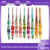 Set of 9 Colored Anodized Aluminum Crochet Hooks with Creative Resin Handles and Exquisite Flower Design