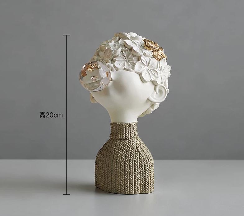 Statua Bambola Soffia Bolle Arte Astratta, Decorazione Soggiorno, Artigianato Decorativo Scultura in Resina, Accessori Decorazione Casa