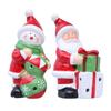 LED Light Up Ceramic Snowman Santa Figurine Christmas Decoration With Warm Glowing For Home Office Holiday Display