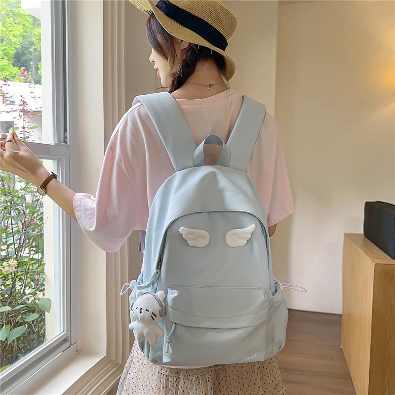 Solid Color Student Schoolbag Women's Backpack