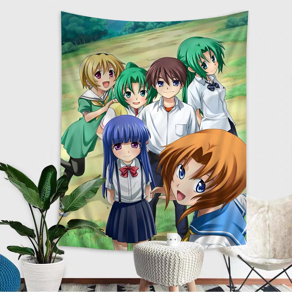 Higurashi When They Cry Telo da Parete con Grafico Arte Fantascienza Stanza Arredamento Casa Economico Hippie Appeso a Parete