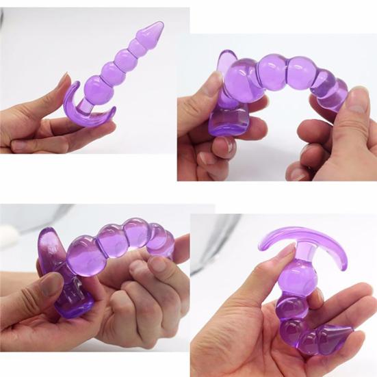 Women Men Silicone Orgasm Anal Beads Balls Butt Plug Ring Play Adult Sex