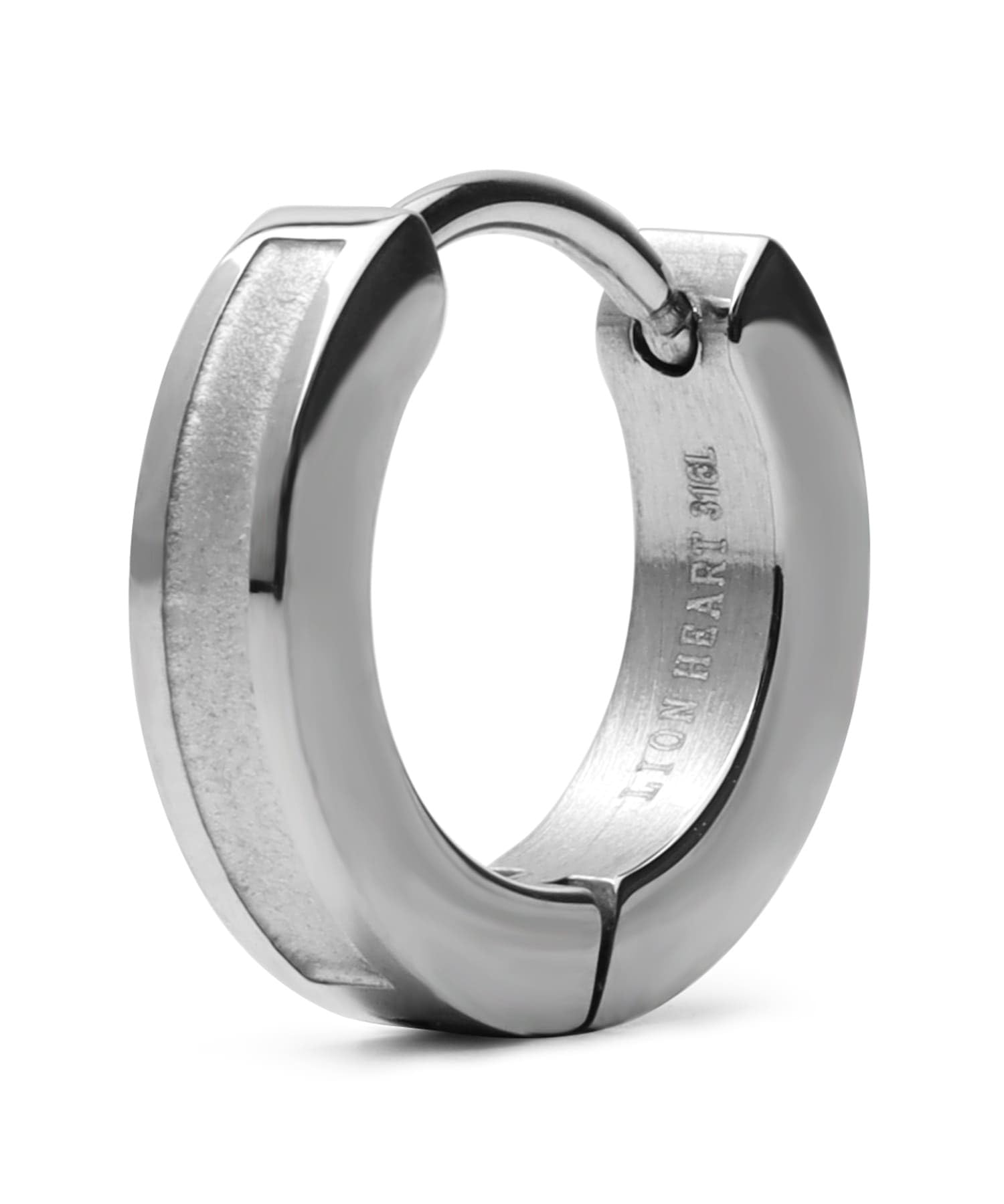 

LION HEART Earring (Single Earring) [Limited Edition] “LH-1” Line Hoop Earring / Surgical Stainless Steel (Hypoallergenic) [LION HEART]