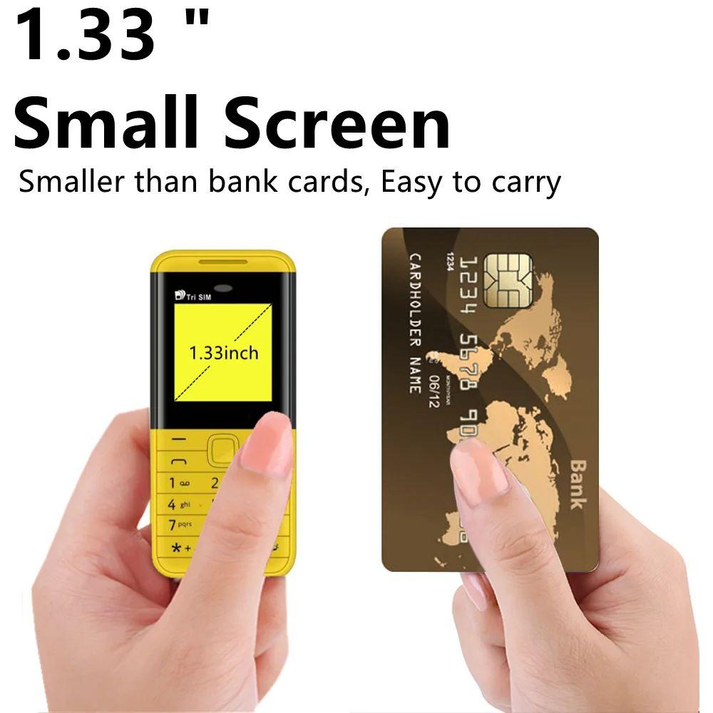

Супер маленький карманный телефон с 3 SIM-картами, мини-мобильный телефон с Bluetooth для студентов