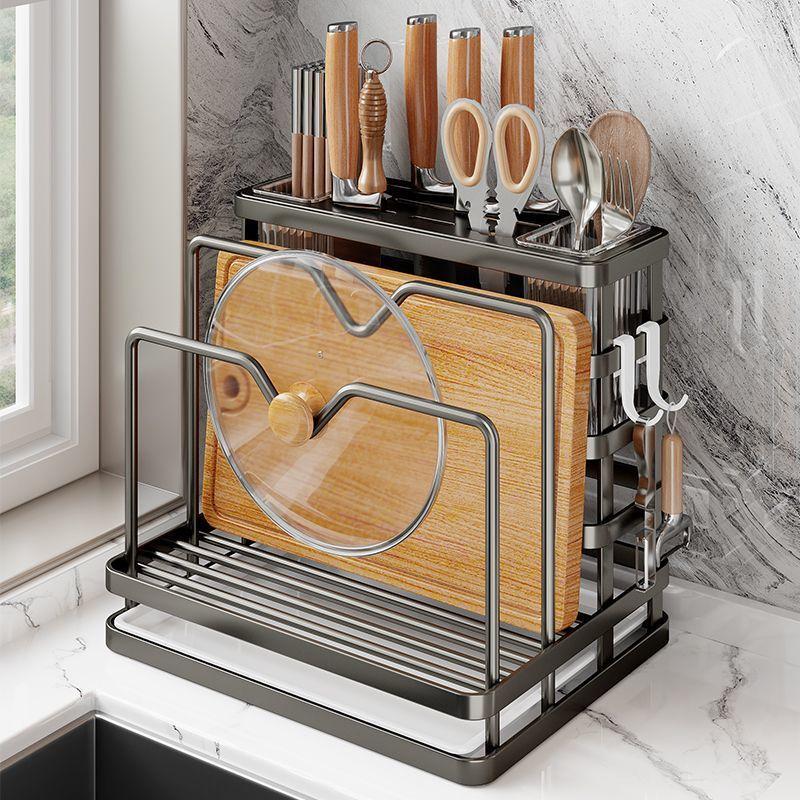 Kitchen Knife Holder, Chopstick Cage, Storage Rack, Household Multifunctional Countertop, Cutting Board Rack, Vegetable Board