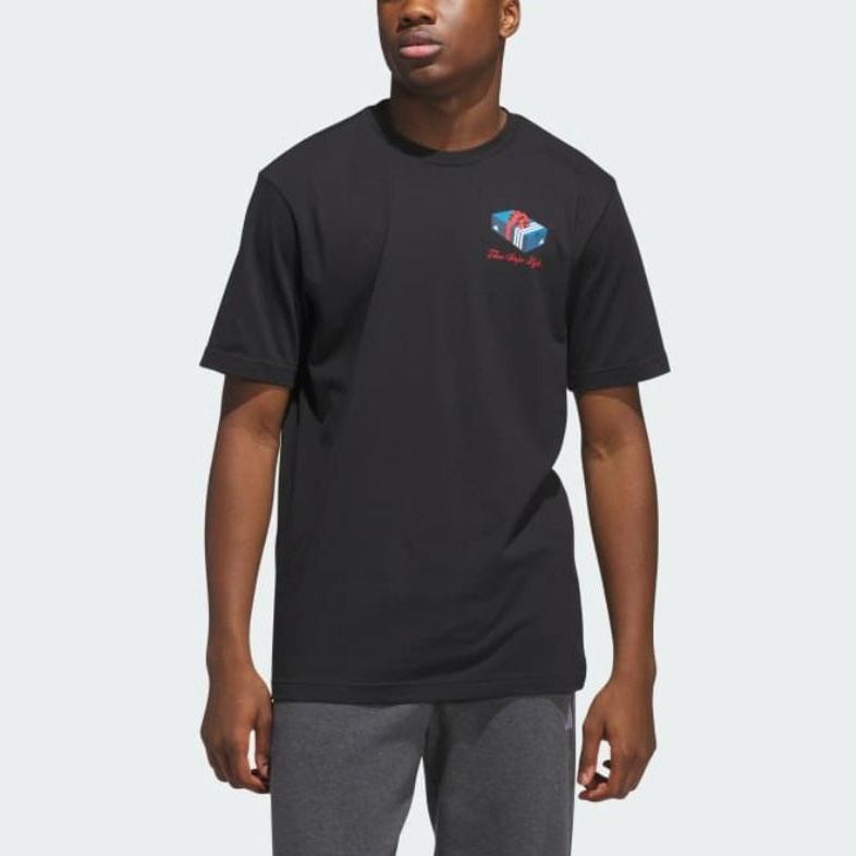 adidas M Holiday Gift Box T Comfortable Round Neck Pullover Short Sleeve T-Shirt Men Tops JV8438