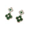 Exquisite Four-Leaf Zircon Flower Earrings - Light Luxury, High-End Versatile Studs for a Fashionable, Elegant Look