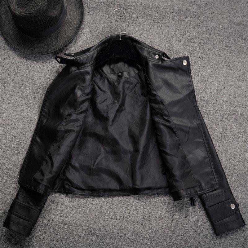 Women's PU Leather Jacket Women's Zipper Motorcycle Suit For All Seasons