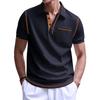 Men's Polo Shirt Summer Solid Color Button Pocket Short Sleeve Polo Shirt Street Stroll Fashion Casual Collar T-Shirts