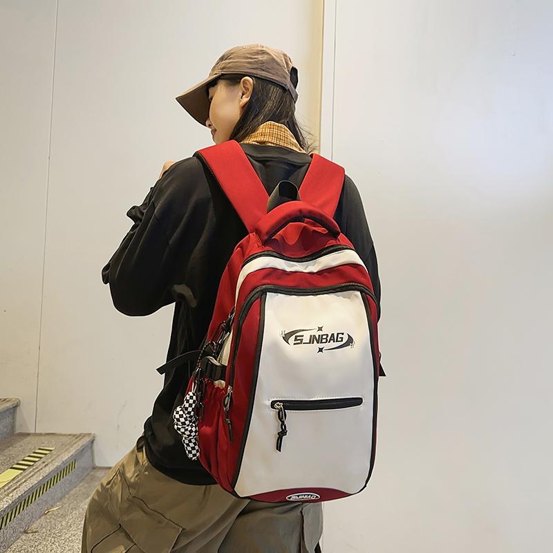 Contrast Color Backpack Large Capacity Backpack Reduced-burden Student Schoolbag