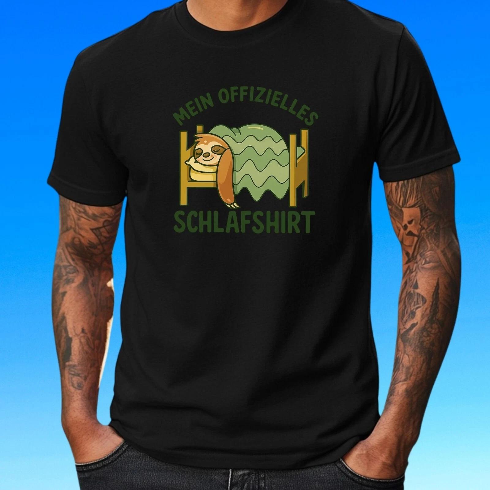 T-Shirt Herren Faultier Schlaf Shirt Motiv Baumwolle Größe S bis 5XL S