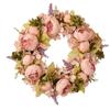 45CM Artificial Peony Wreath Door Decoration Wedding Lintel Flower Photography Props Living Room Wreath Floral Decoration