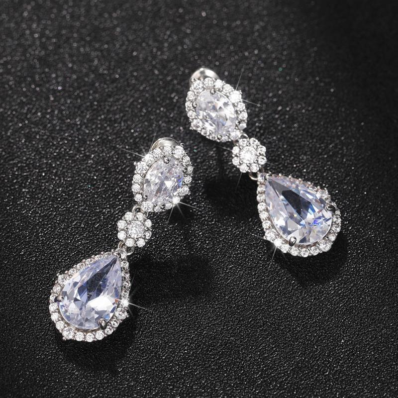 BELLA BOX Wunderschöne elegante Damen-Ohrringe mit brillanten Zirkonia für Hochzeitsfeiern, Luxus-Ohrschmuck, Modeschmuck