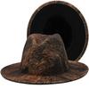 New Lava Pattern Top Hat Outer Pattern Inner Black Double-sided Jazz Hat Felt Hat Rapper Noble Style Hat